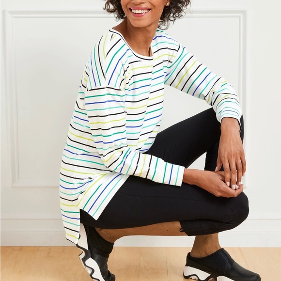 Talbots Tops - NWT Talbots Women’s Stripe Cozy Crewneck Sweatshirt Size 1XP 0011